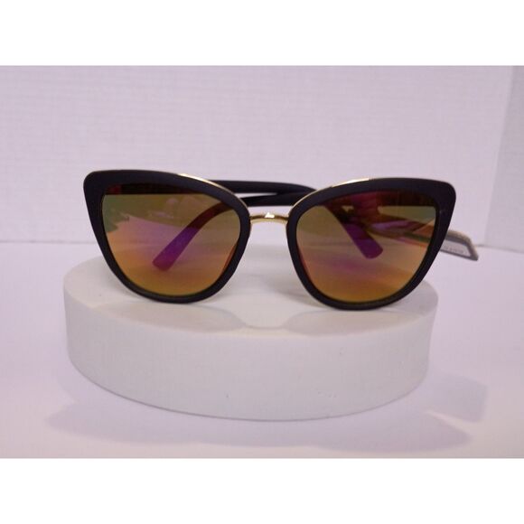 Foster Grant Sia Black and Gold Frame / Rainbow Mirror Lens Polarized Sunglasses - Picture 1 of 12